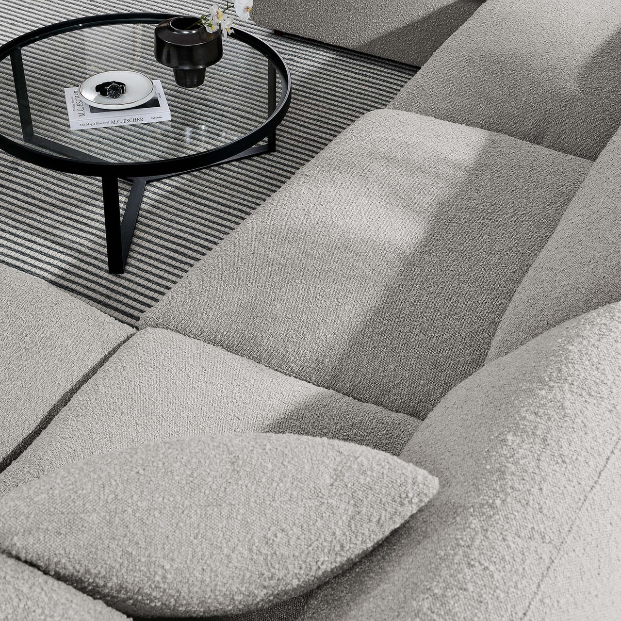 Angelic 6-Piece Cloudblend Boucle Sectional, Light Gray