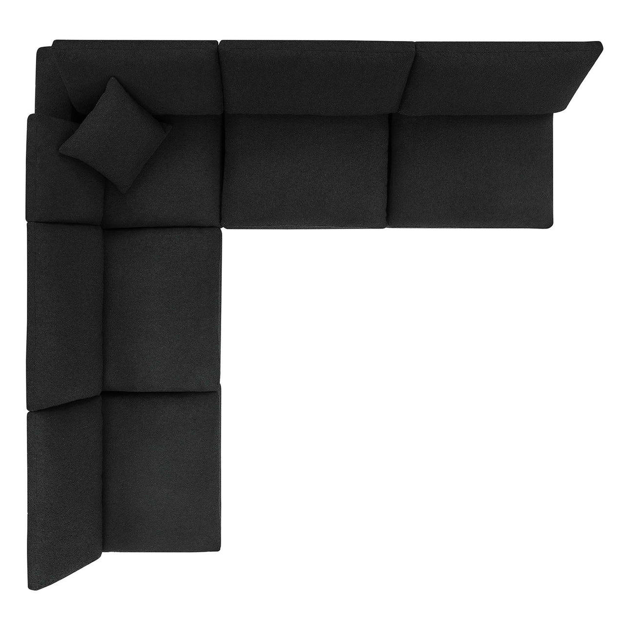 Angelic 5-Piece Cloudblend Boucle Sectional, Black