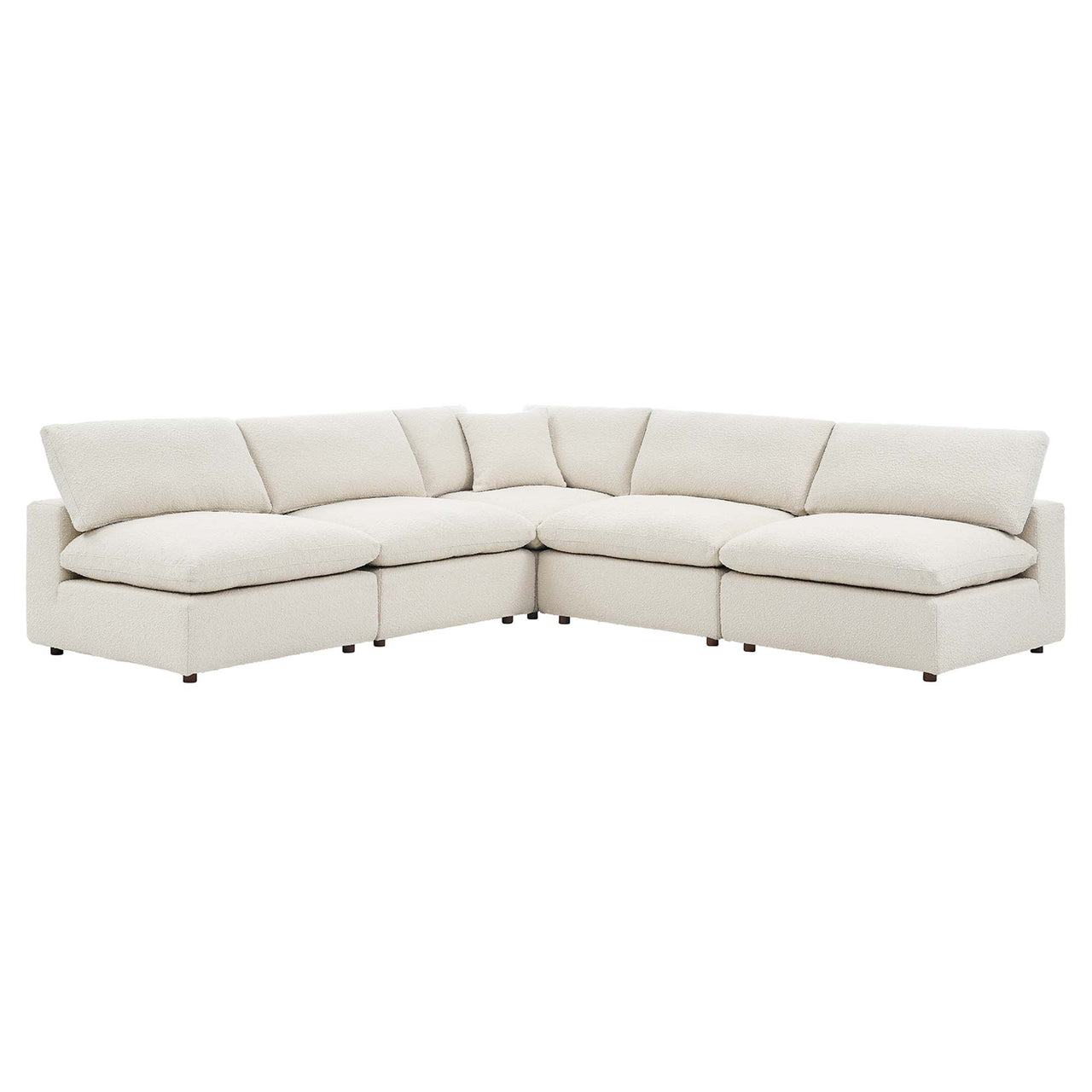 Angelic 5-Piece Cloudblend Boucle Sectional, Ivory