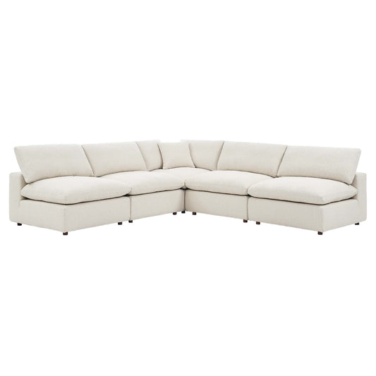 Angelic 5-Piece Cloudblend Boucle Sectional, Ivory
