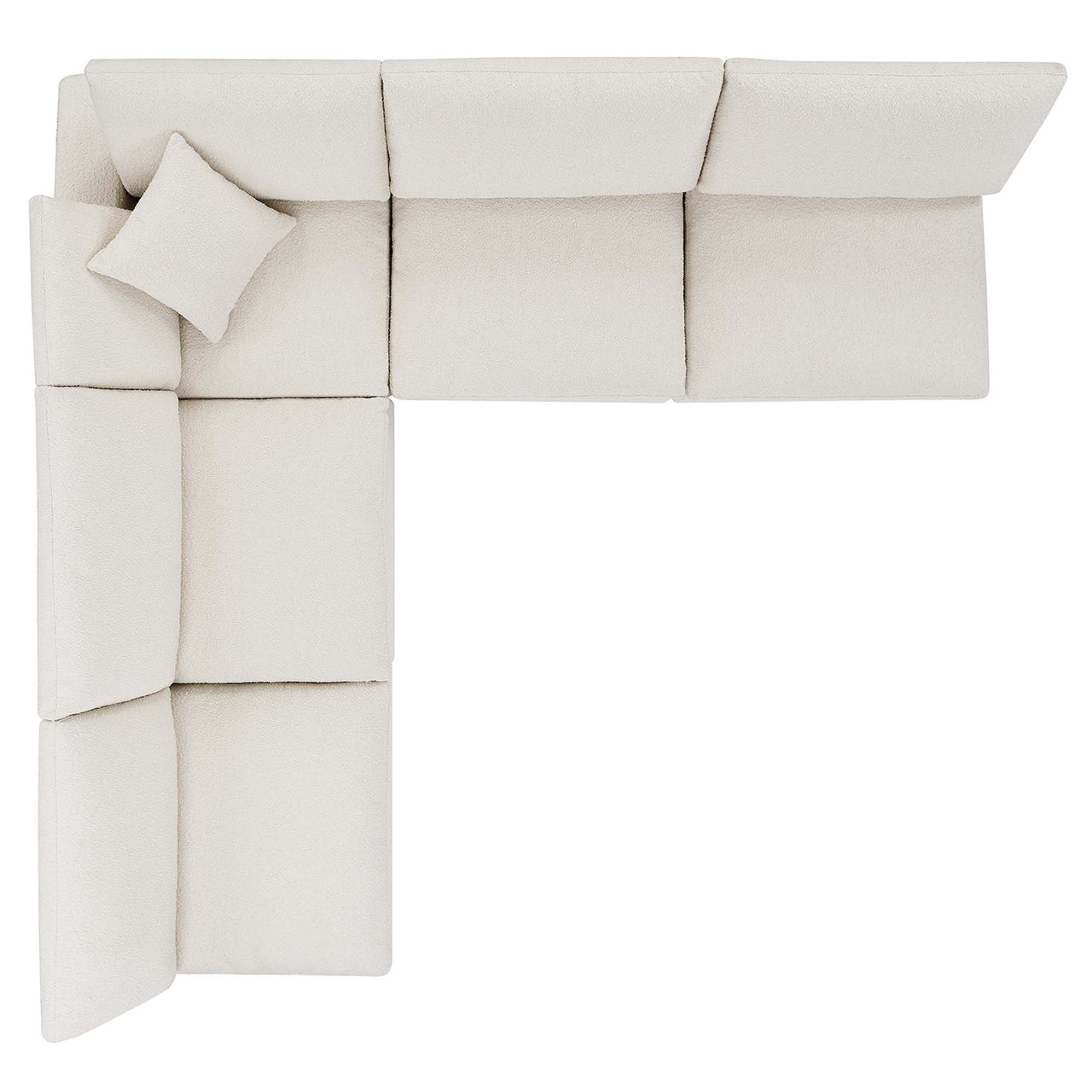 Angelic 5-Piece Cloudblend Boucle Sectional, Ivory
