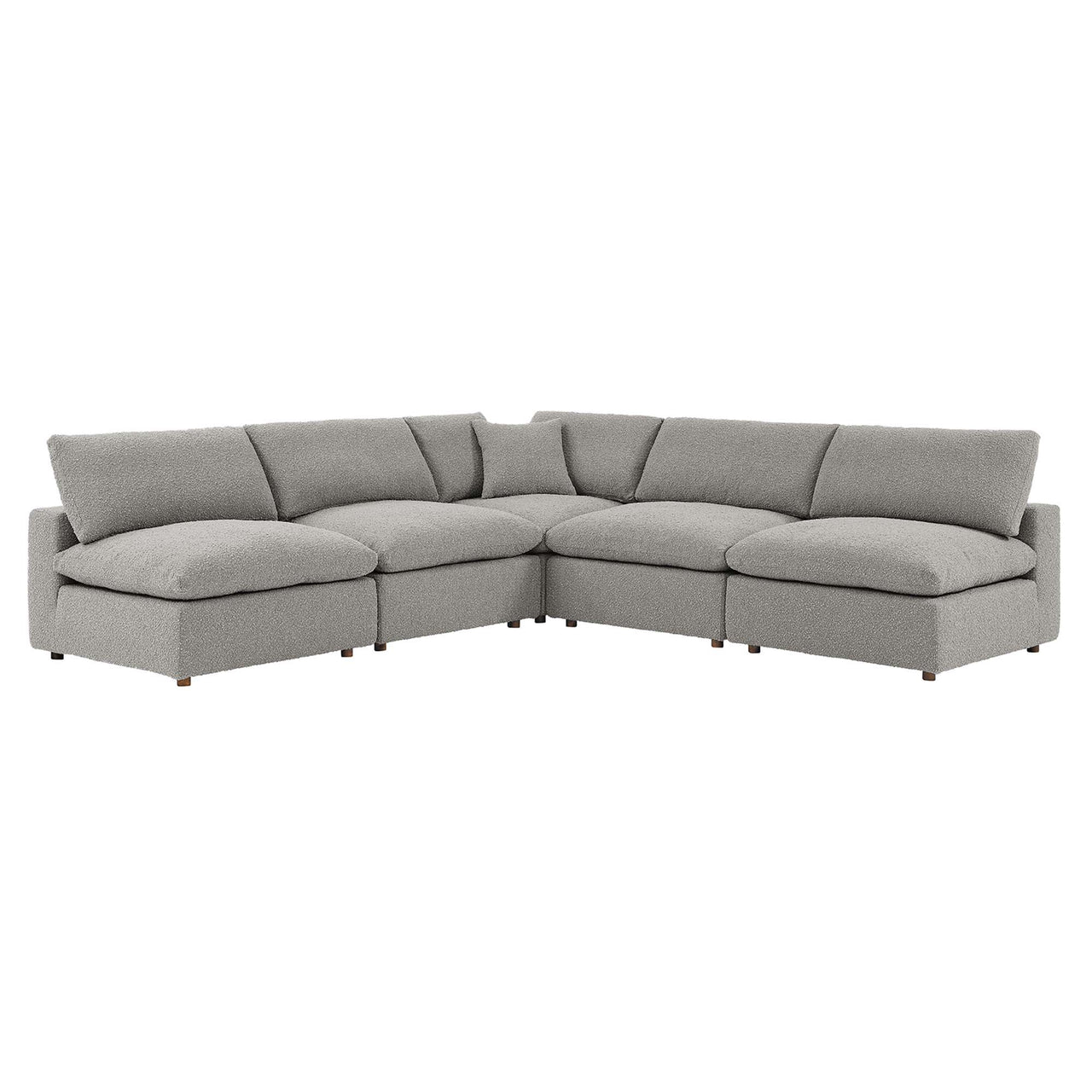 Angelic 5-Piece Cloudblend Boucle Sectional, Light Gray