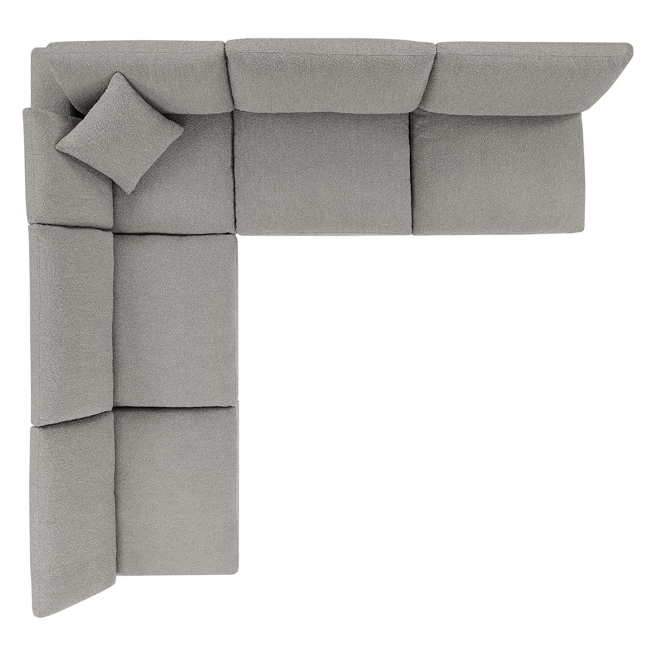 Angelic 5-Piece Cloudblend Boucle Sectional, Light Gray