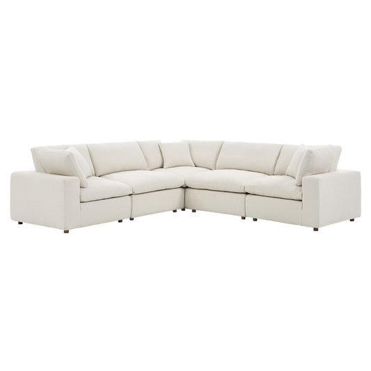 Angelic 5-Piece Cloudblend Boucle Sectional, Ivory