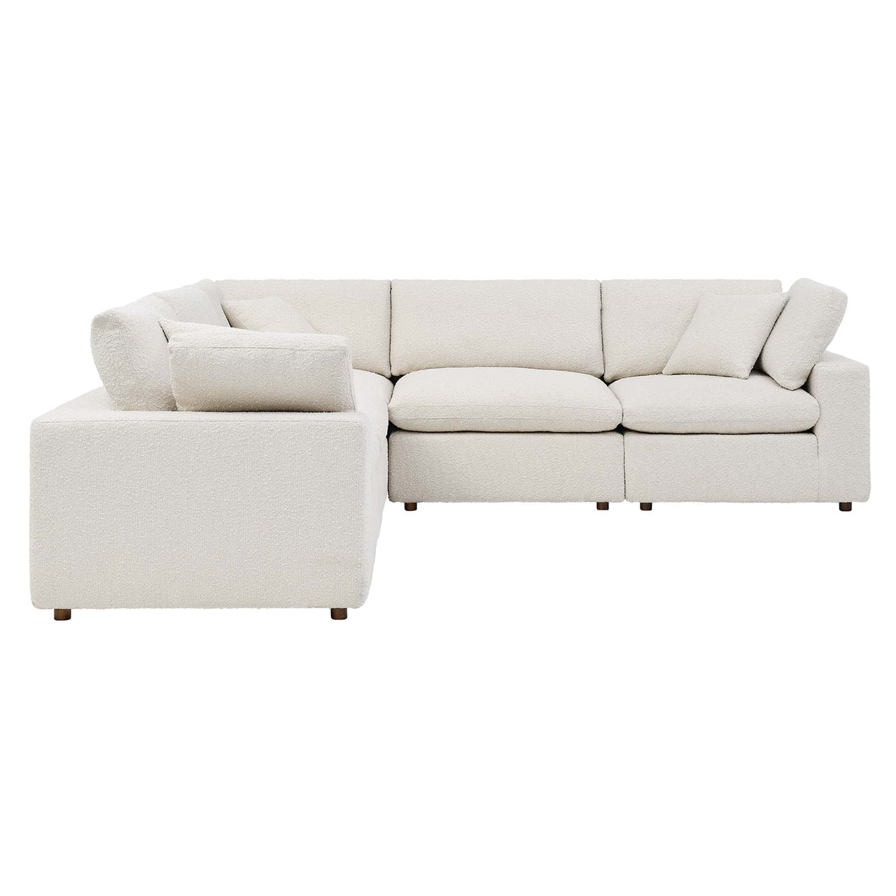 Angelic 5-Piece Cloudblend Boucle Sectional, Ivory