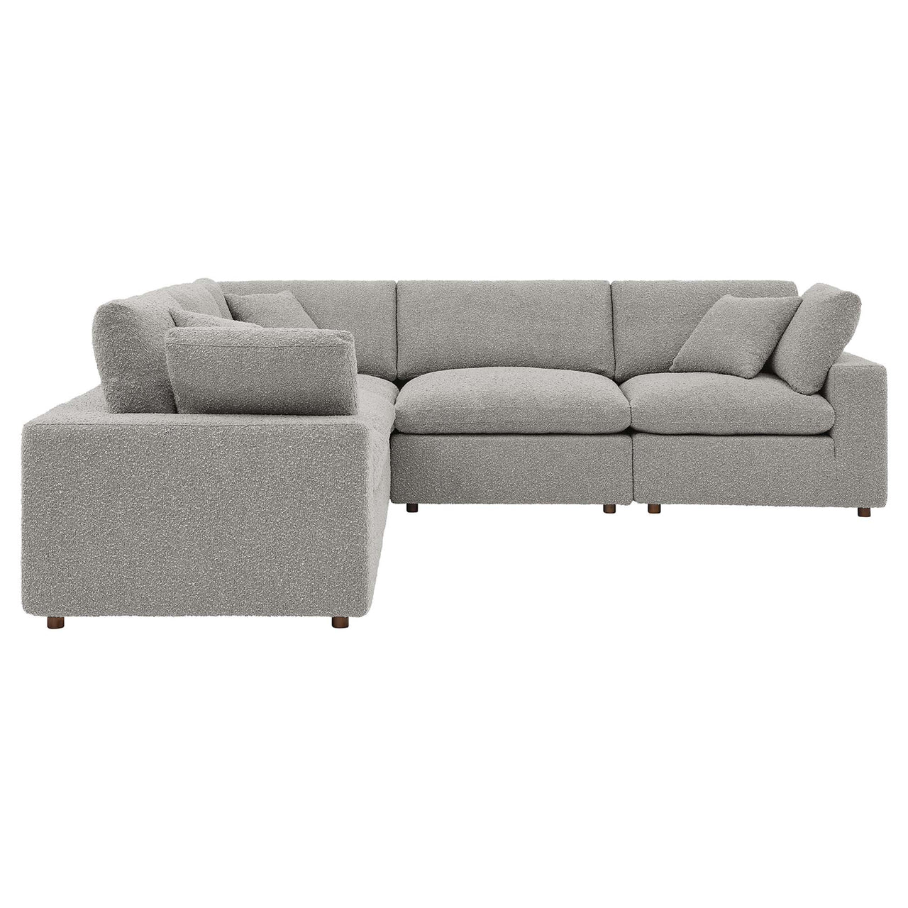 Angelic 5-Piece Cloudblend Boucle Sectional, Light Gray