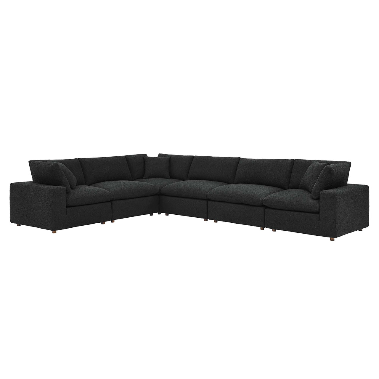 Angelic 6-Piece Cloudblend Boucle Sectional, Black