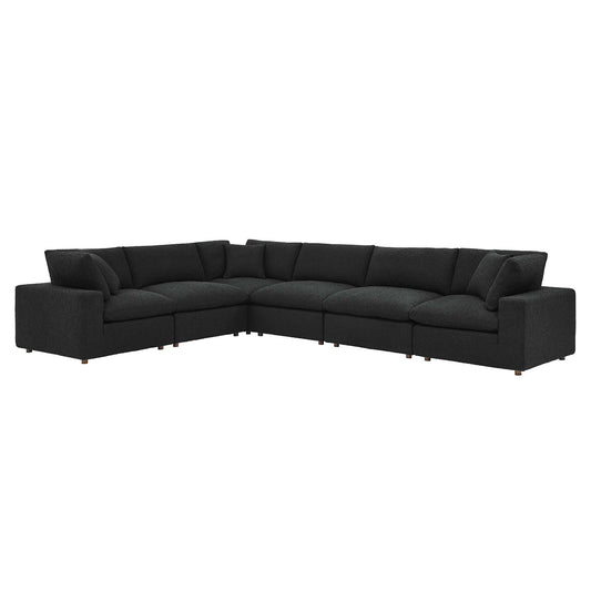Angelic 6-Piece Cloudblend Boucle Sectional, Black