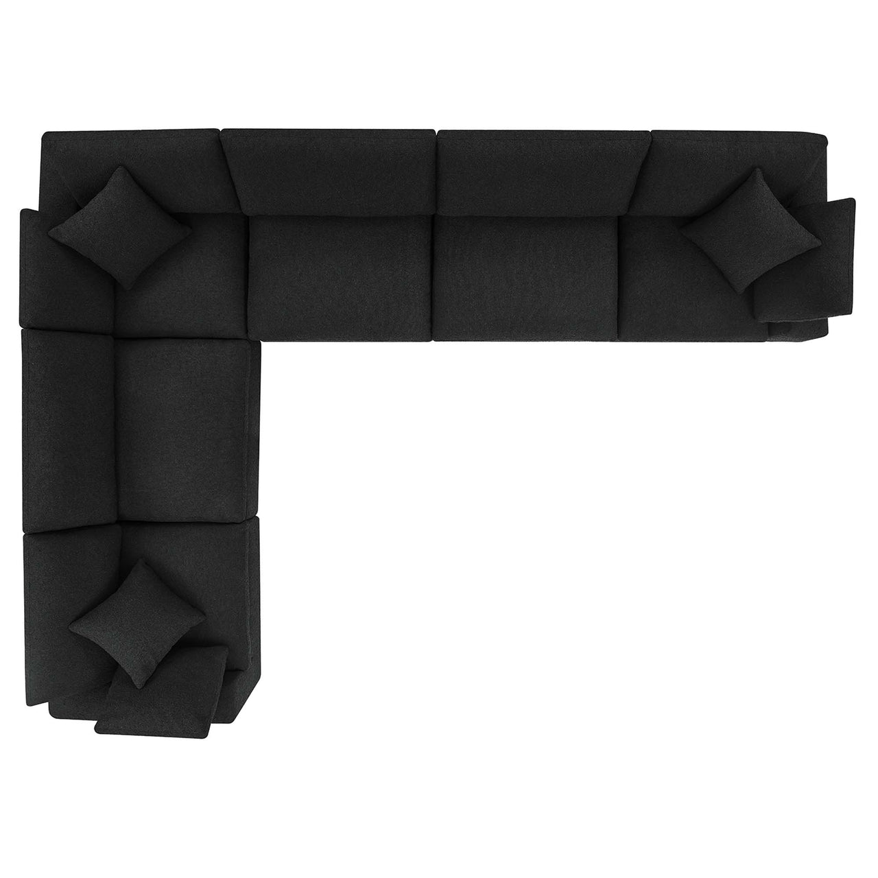 Angelic 6-Piece Cloudblend Boucle Sectional, Black