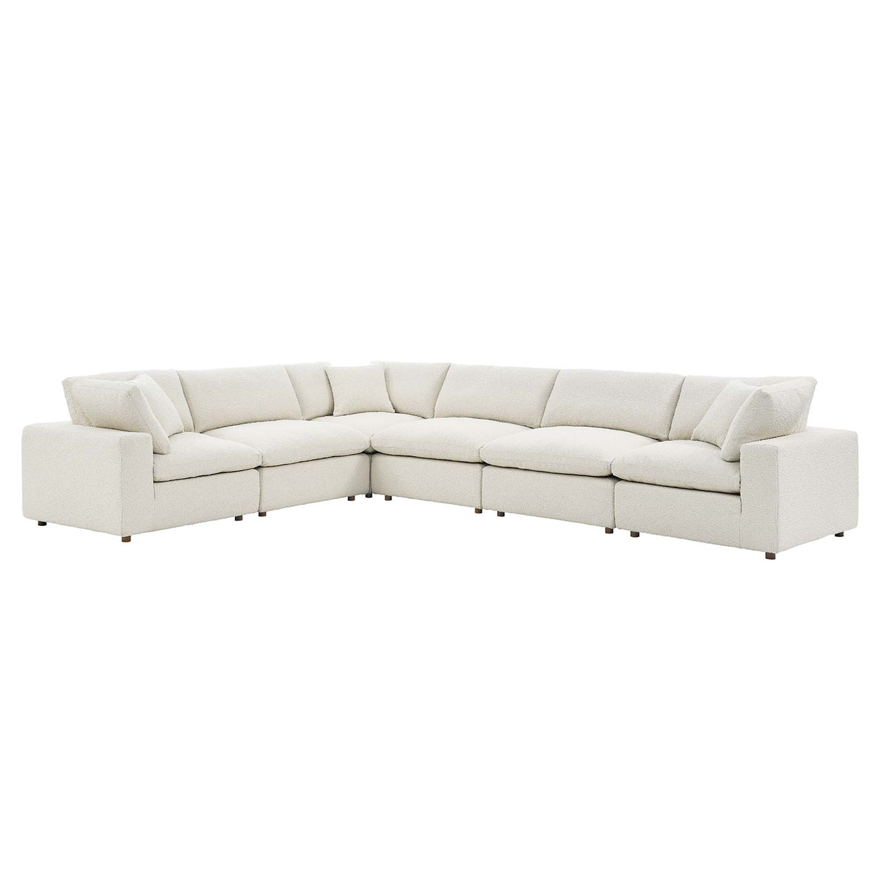 Angelic 6-Piece Cloudblend Boucle Sectional, Ivory