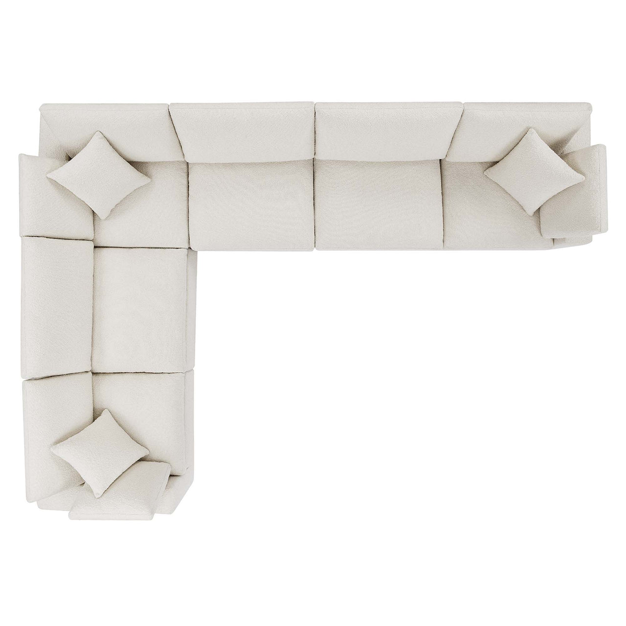 Angelic 6-Piece Cloudblend Boucle Sectional, Ivory