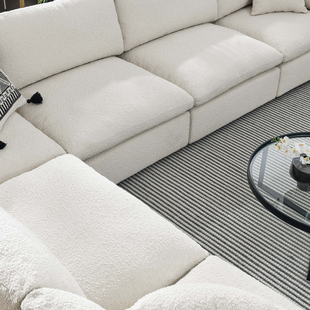 Angelic 6-Piece Cloudblend Boucle Sectional, Ivory