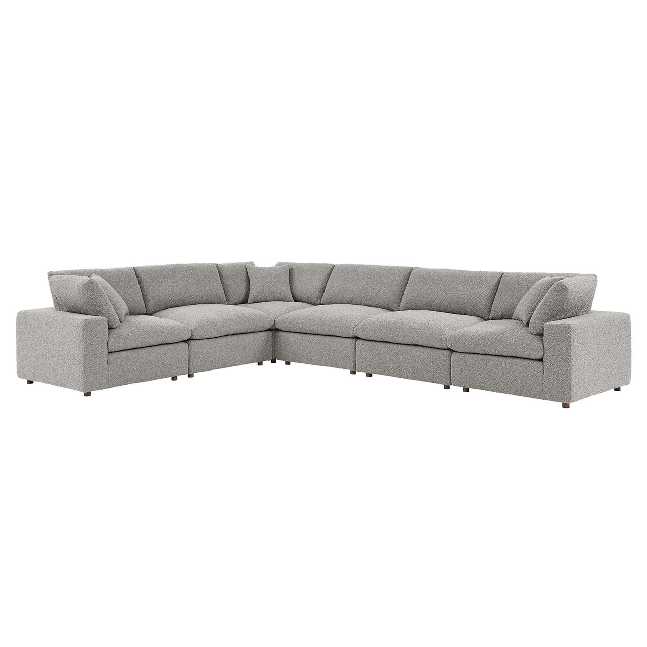 Angelic 6-Piece Cloudblend Boucle Sectional, Light Gray