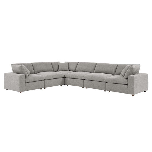 Angelic 6-Piece Cloudblend Boucle Sectional, Light Gray