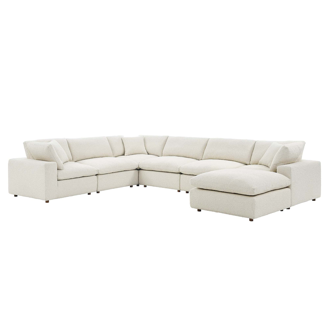 Angelic 7-Piece Cloudblend Boucle Sectional, Ivory