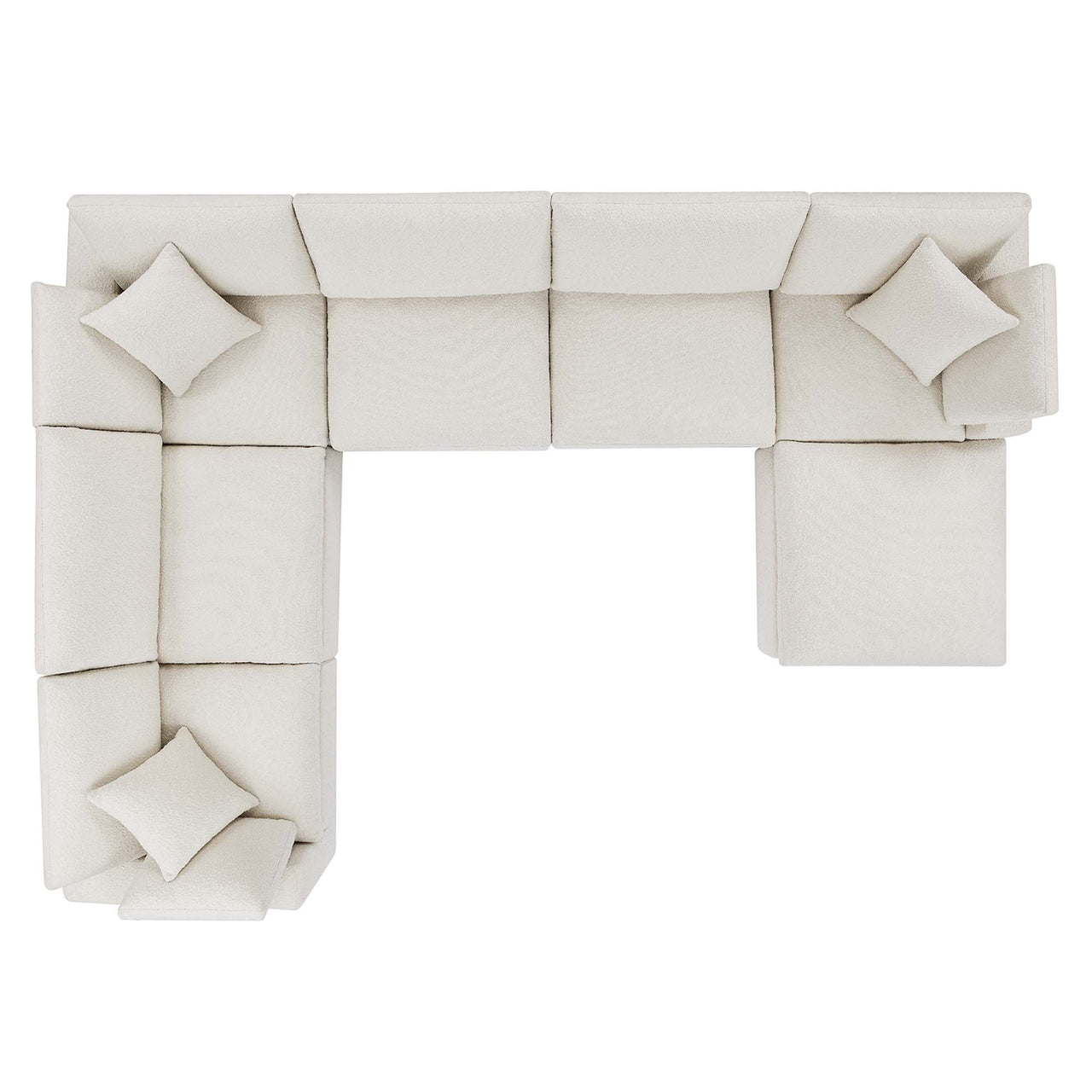 Angelic 7-Piece Cloudblend Boucle Sectional, Ivory