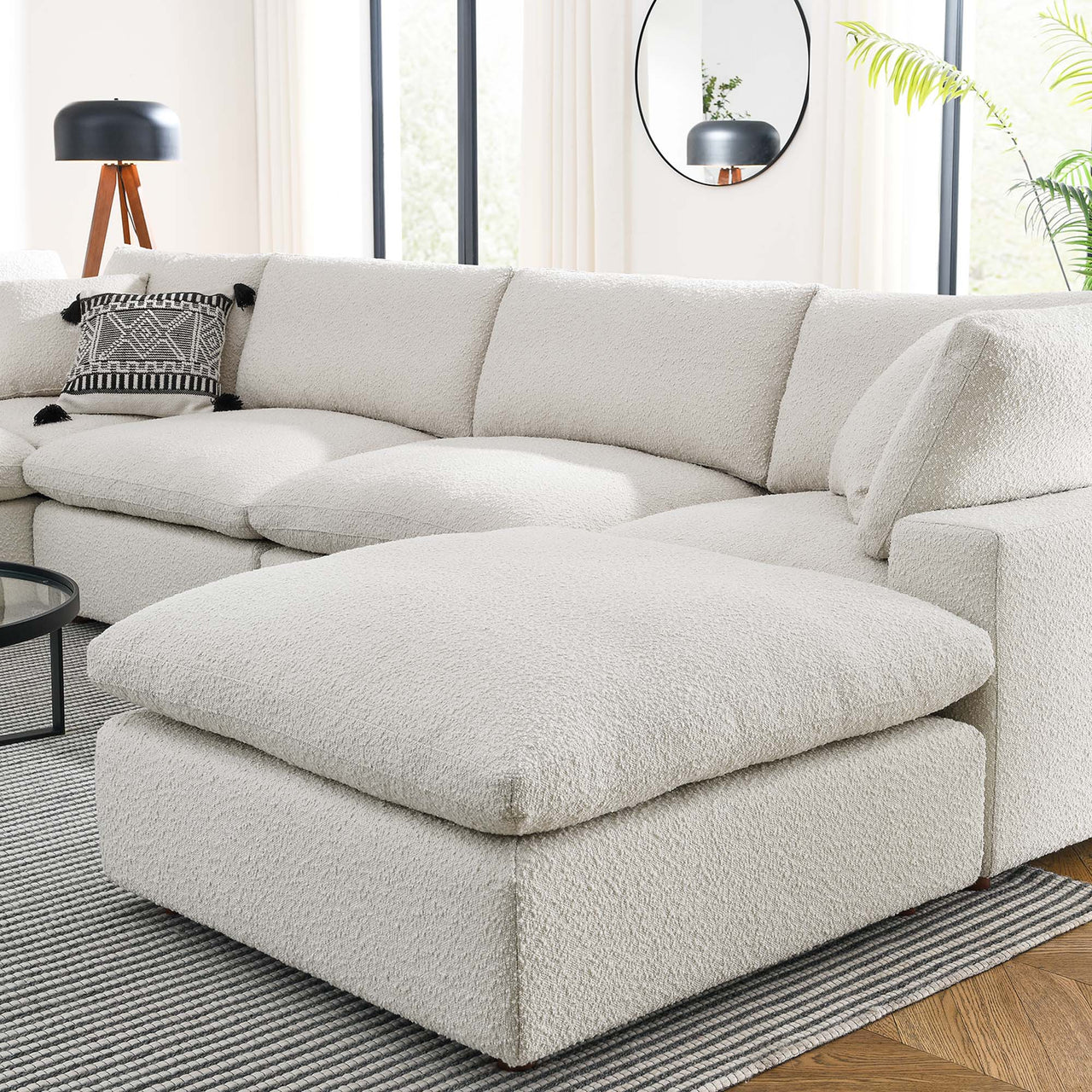 Angelic 7-Piece Cloudblend Boucle Sectional, Ivory