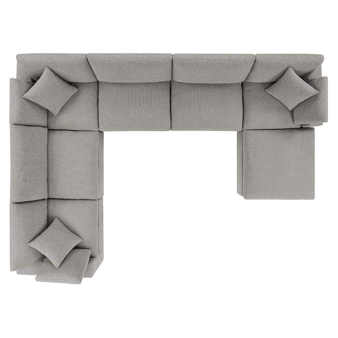 Angelic 7-Piece Cloudblend Boucle Sectional, Light Gray