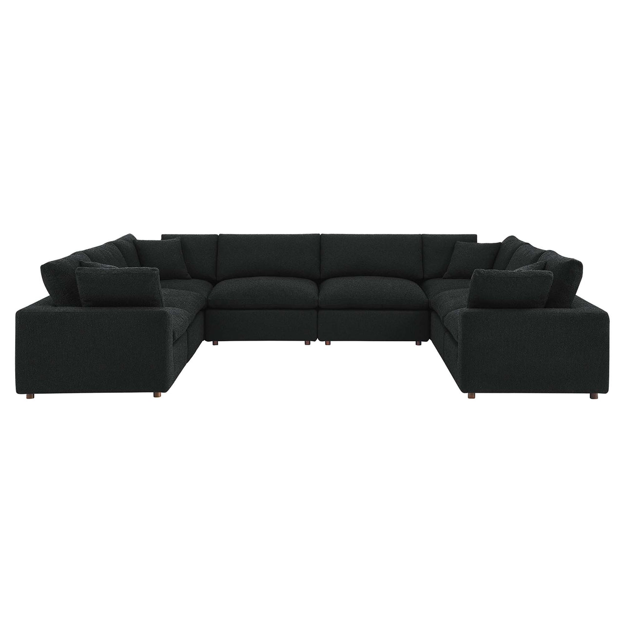 Angelic 8-Piece Cloudblend Boucle Sectional, Black