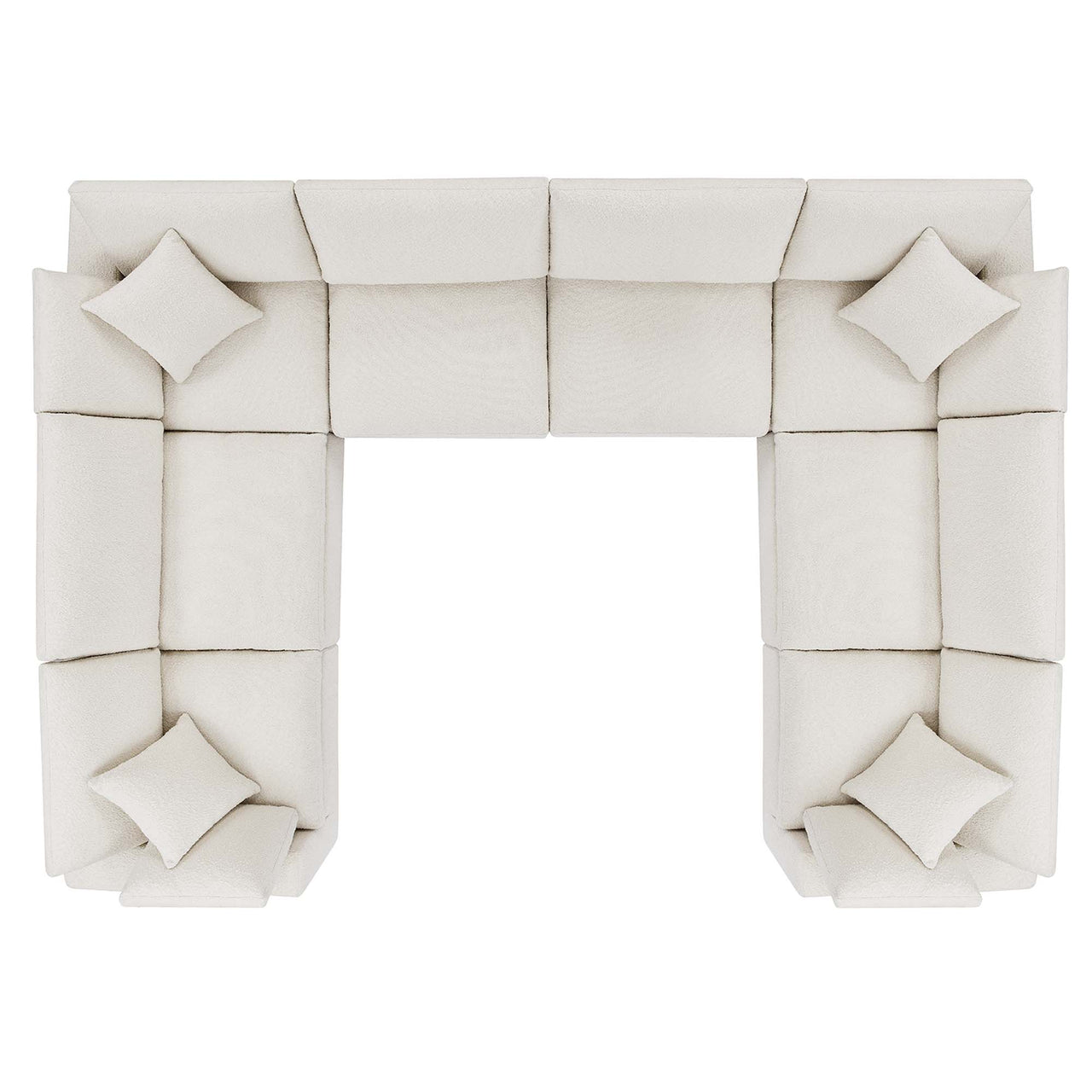 Angelic 8-Piece Cloudblend Boucle Sectional, Ivory