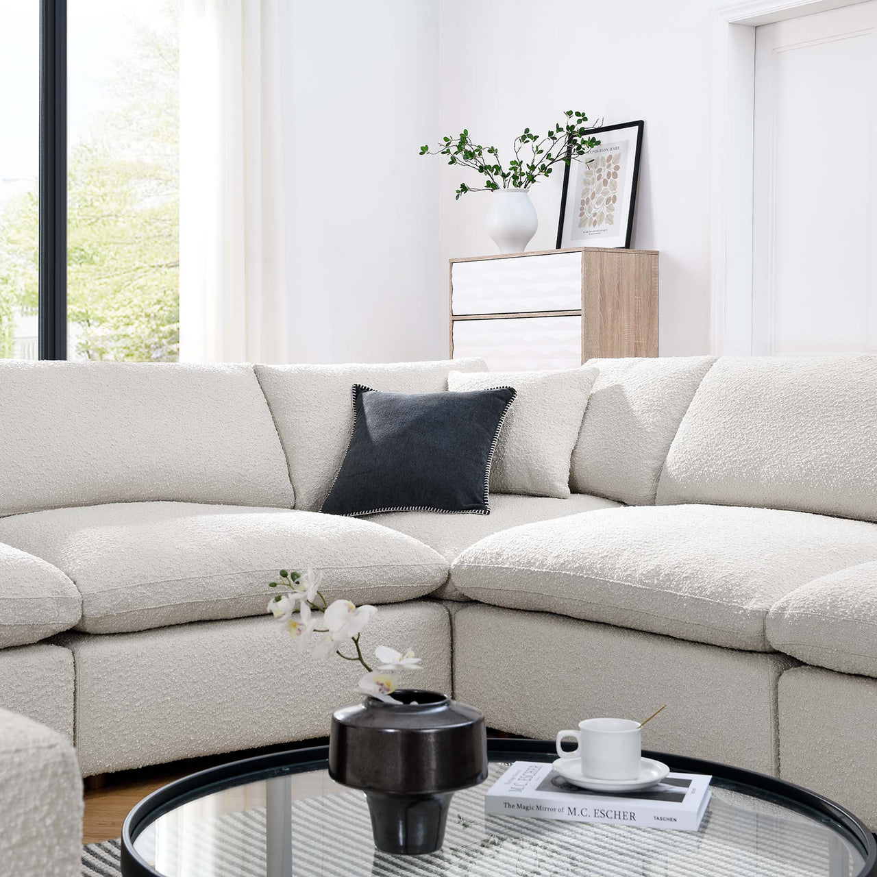 Angelic 8-Piece Cloudblend Boucle Sectional, Ivory