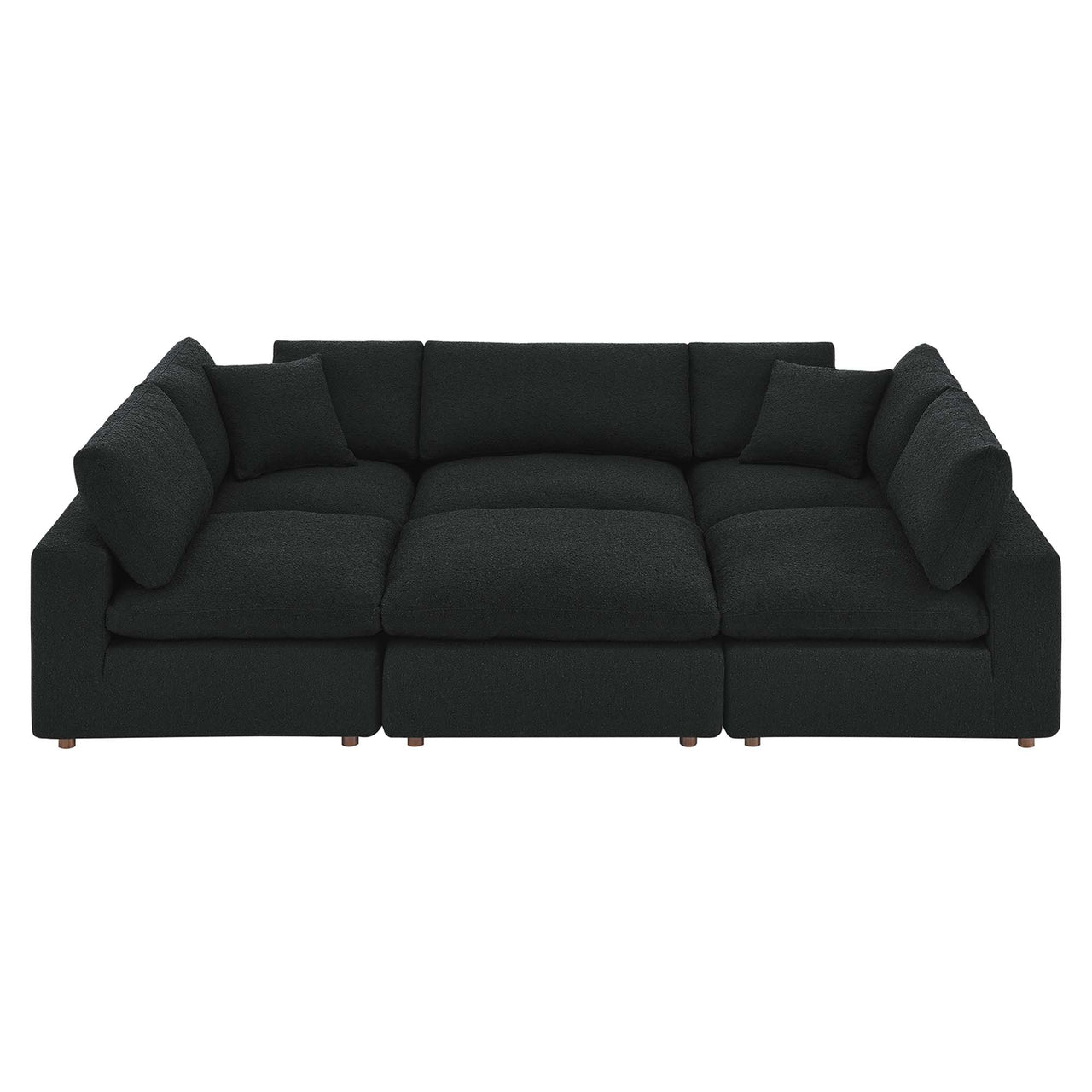 Angelic 6-Piece Cloudblend Boucle Sectional, Black