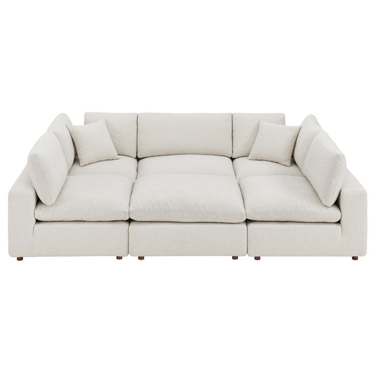 Angelic 6-Piece Cloudblend Boucle Sectional, Ivory