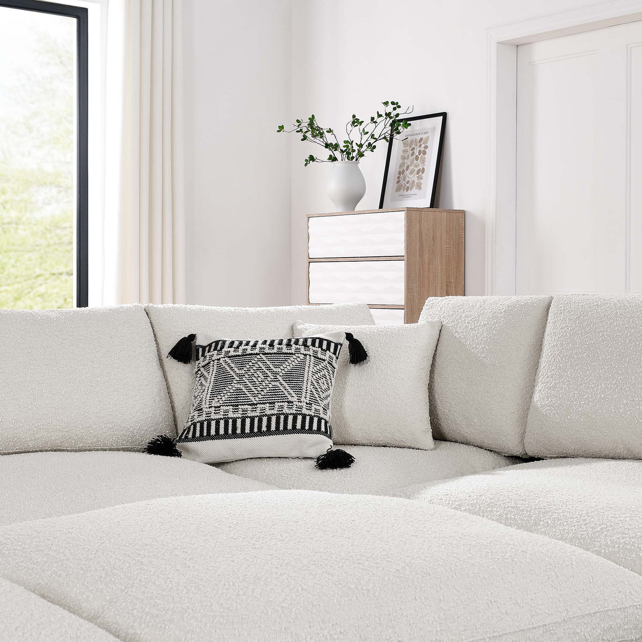 Angelic 6-Piece Cloudblend Boucle Sectional, Ivory