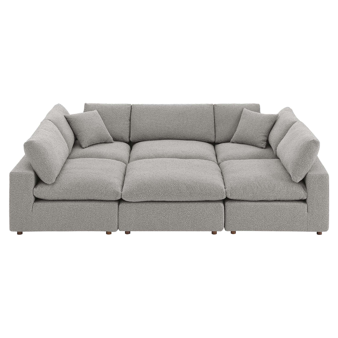Angelic 6-Piece Cloudblend Boucle Sectional, Light Gray