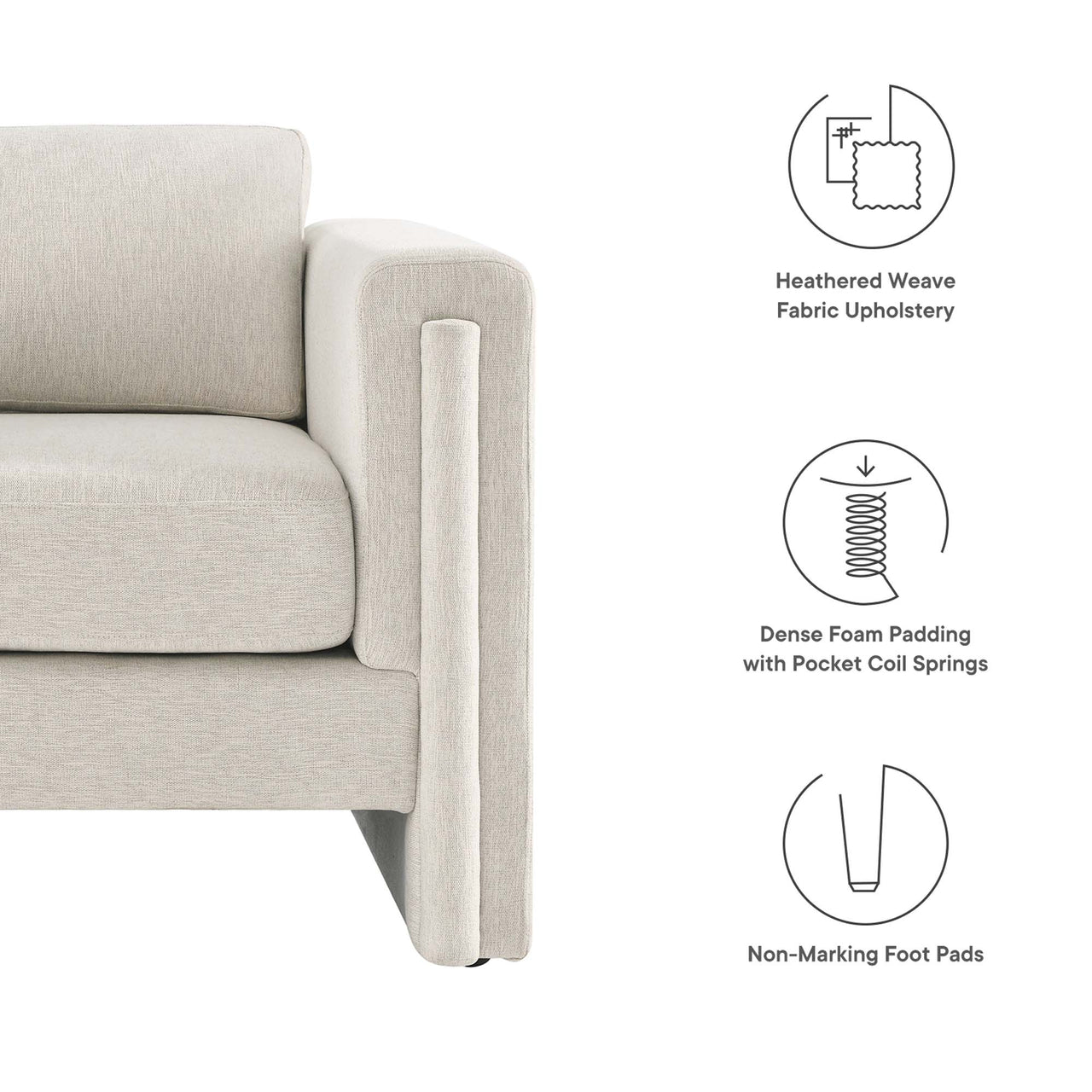 Tessaro Fabric Armchair, Ivory
