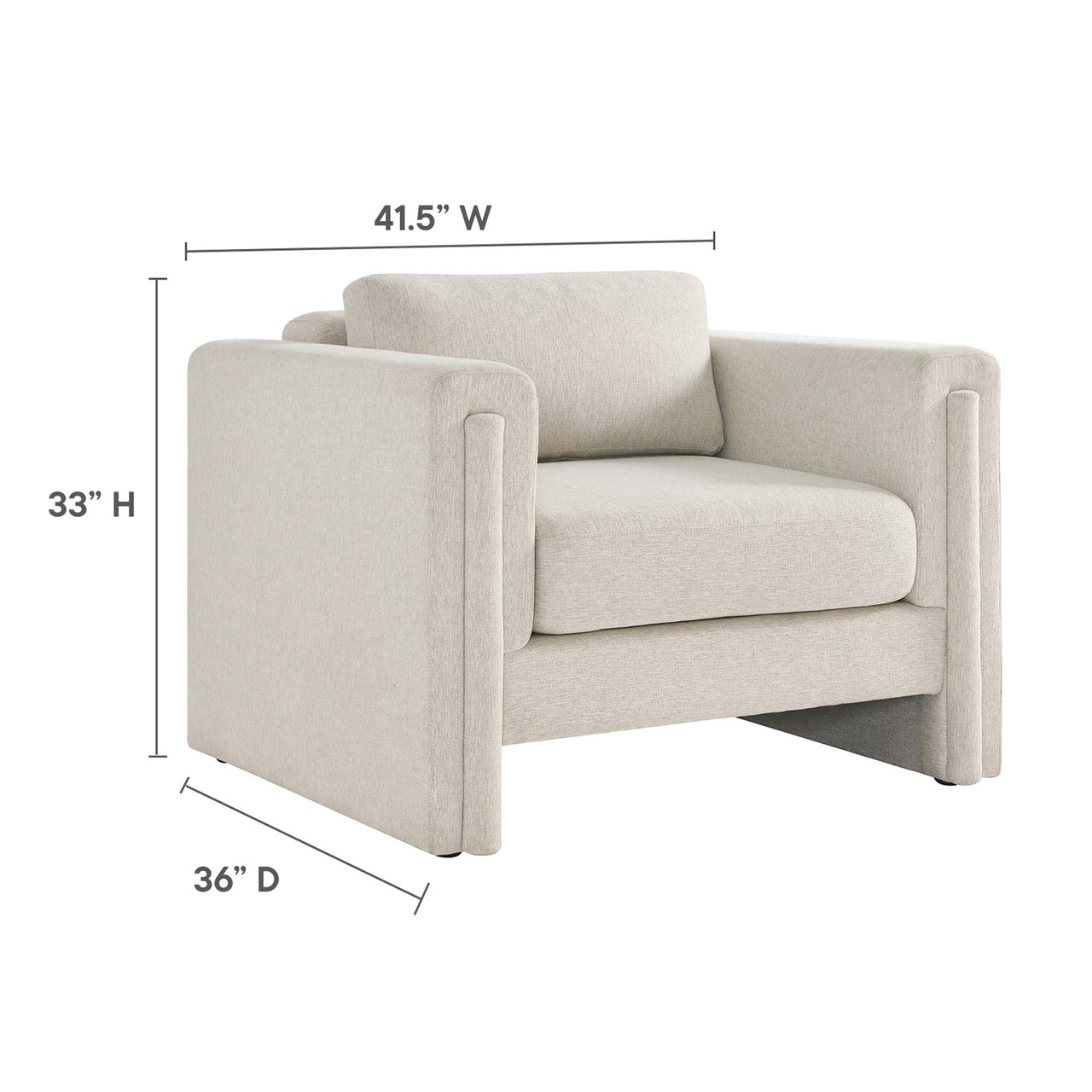 Tessaro Fabric Armchair, Ivory