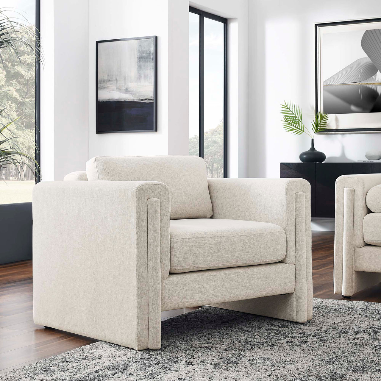 Tessaro Fabric Armchair, Ivory