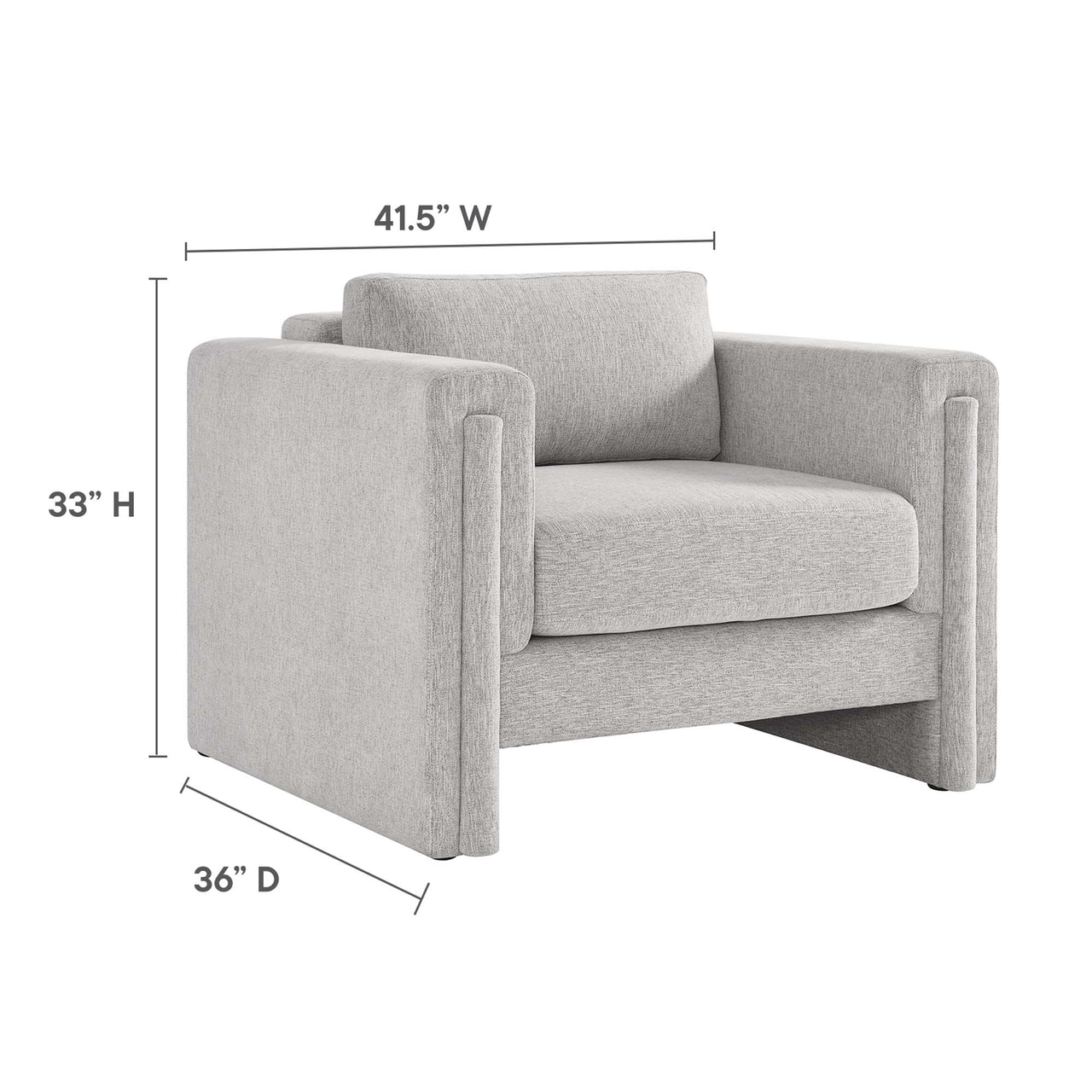 Tessaro Fabric Armchair, Light Gray