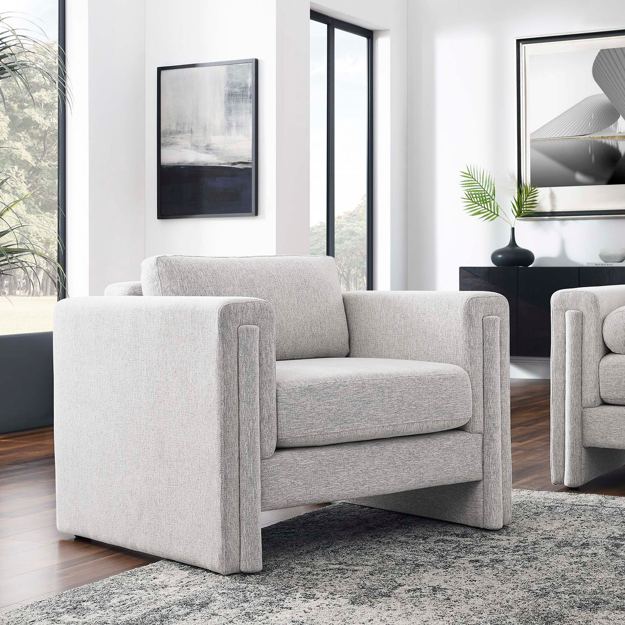 Tessaro Fabric Armchair, Light Gray