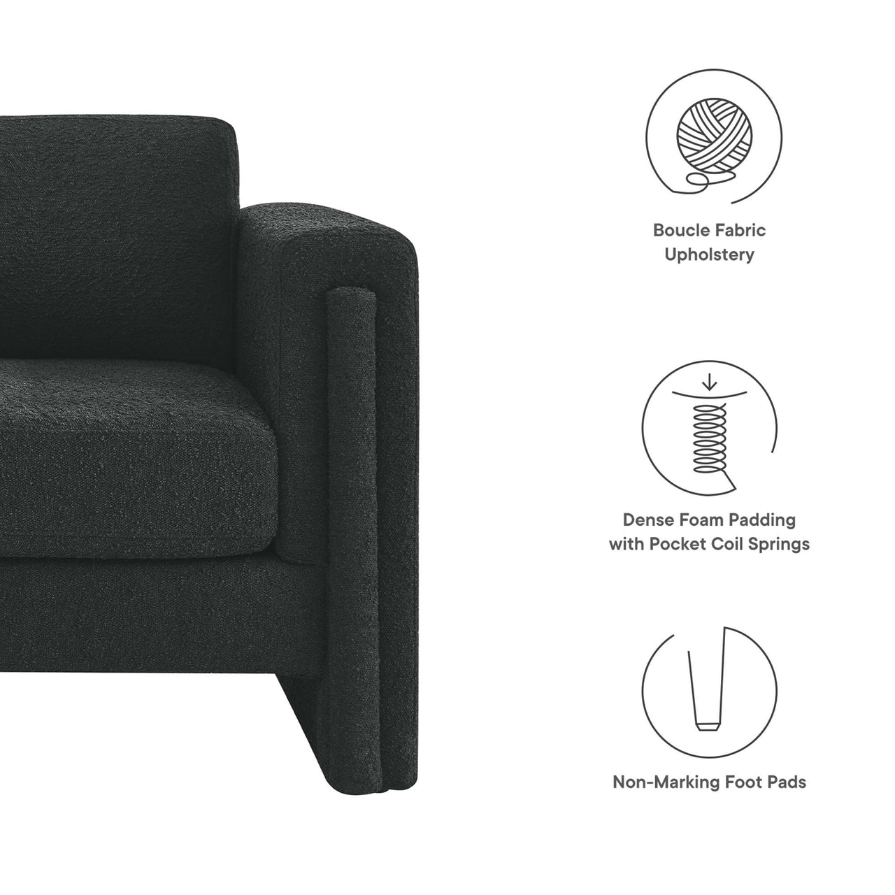 Tessaro Boucle Armchair, Black