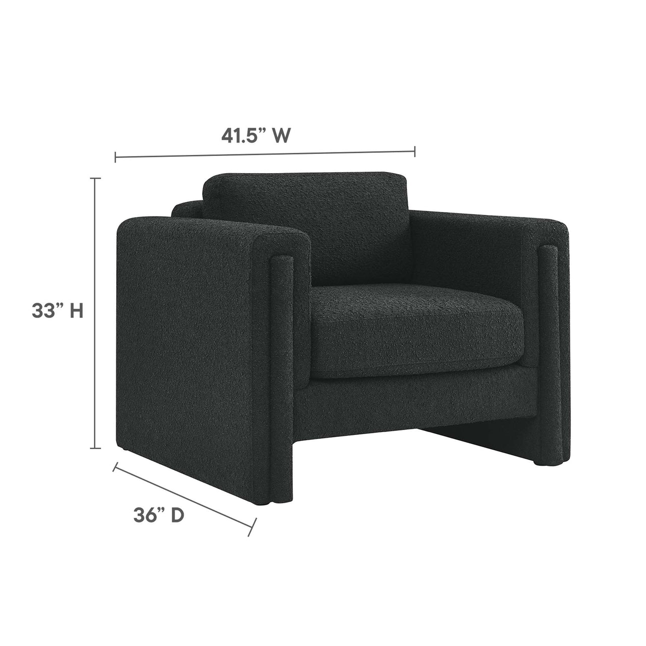 Tessaro Boucle Armchair, Black