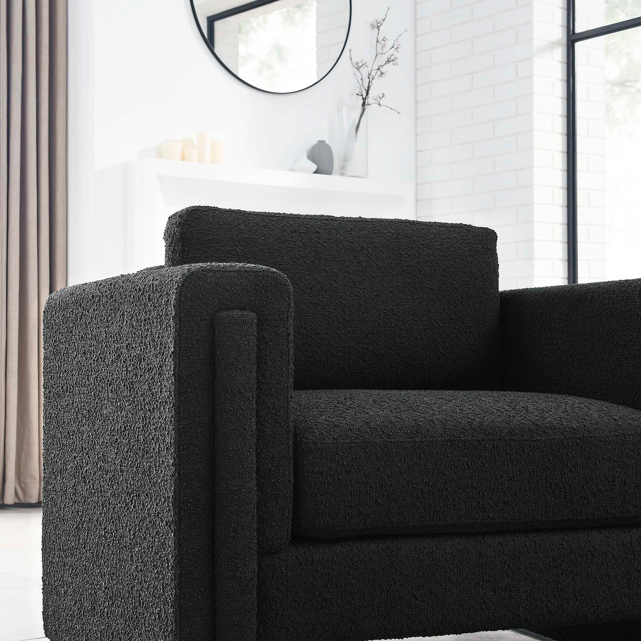 Tessaro Boucle Armchair, Black