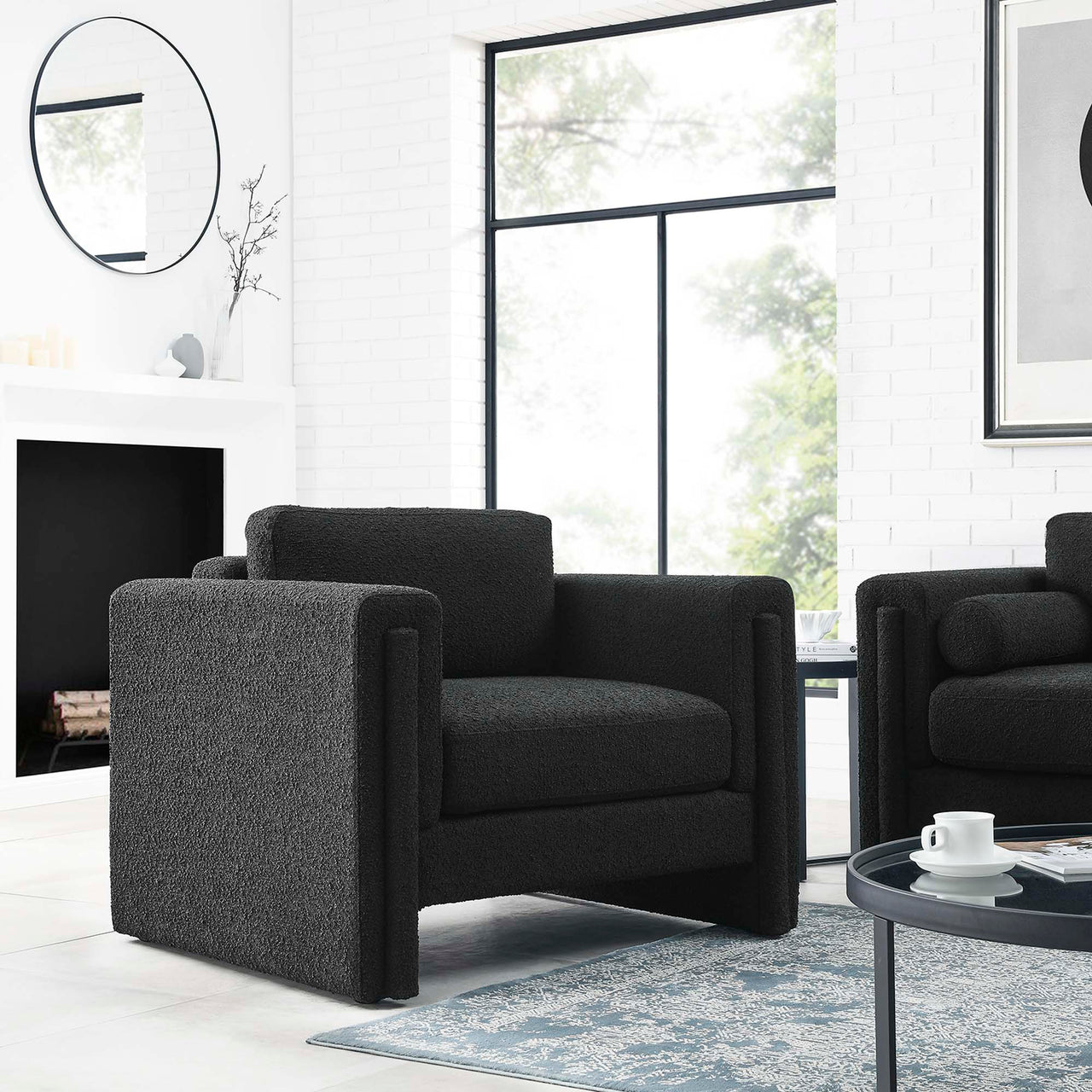 Tessaro Boucle Armchair, Black