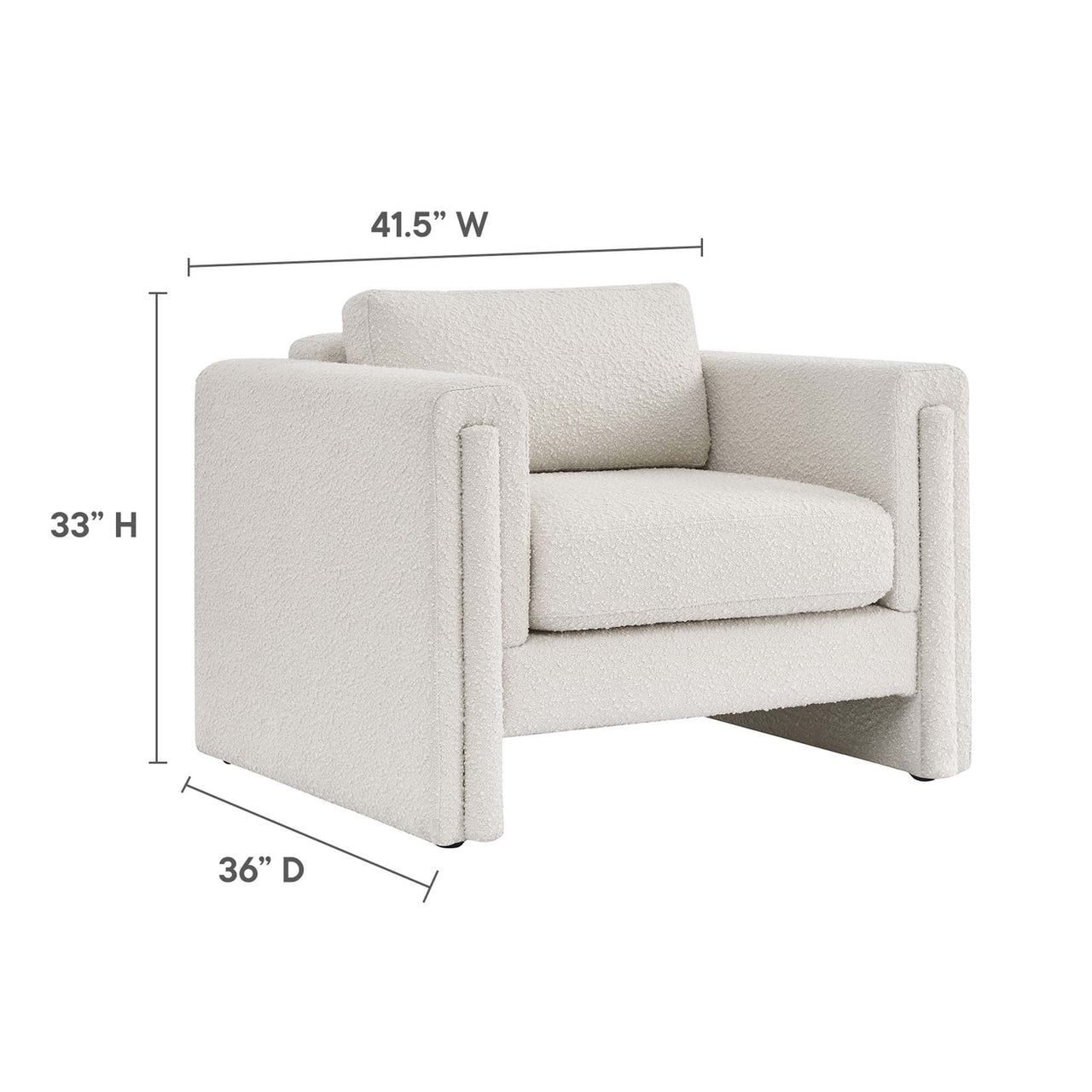 Tessaro Boucle Armchair, Ivory