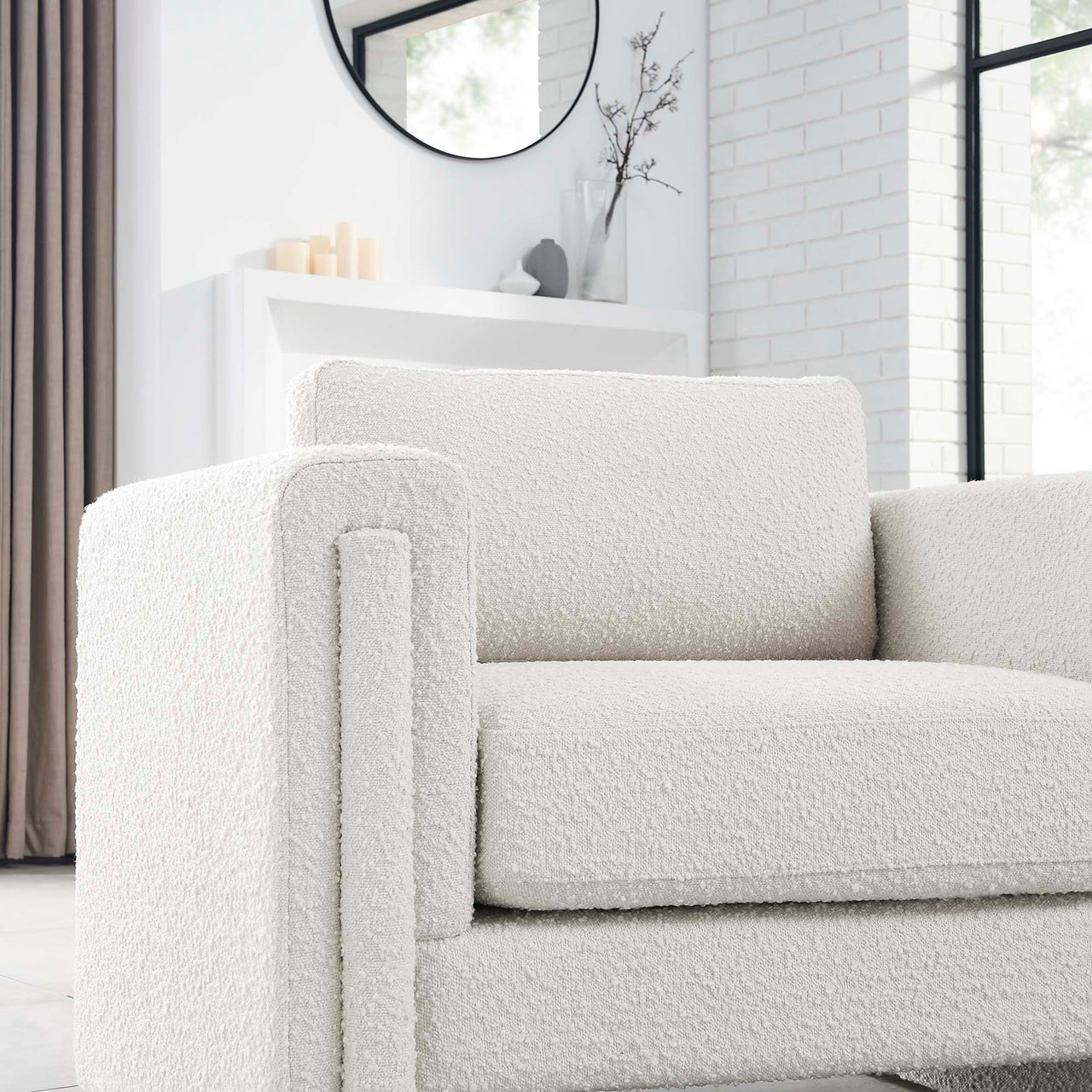 Tessaro Boucle Armchair, Ivory