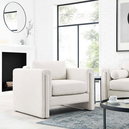 Tessaro Boucle Armchair, Ivory
