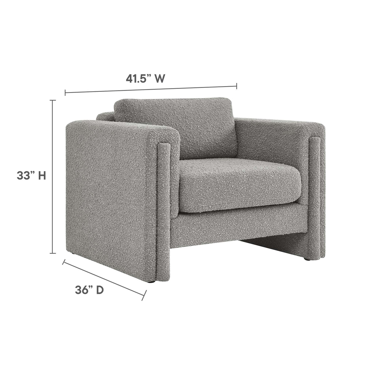 Tessaro Boucle Armchair, Light Gray