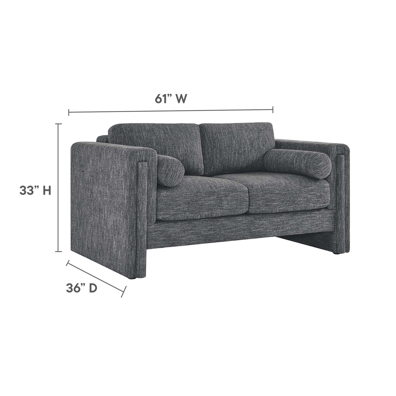 Tessaro Fabric Loveseat, Gray