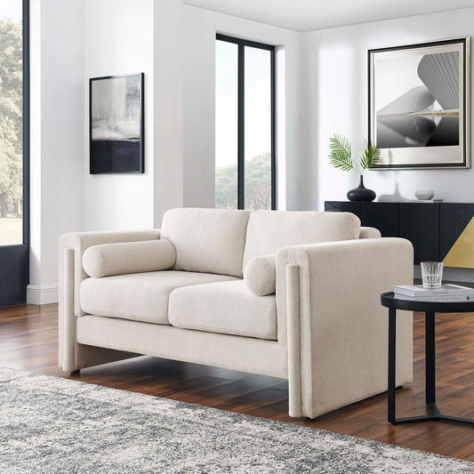 Tessaro Fabric Loveseat, Ivory