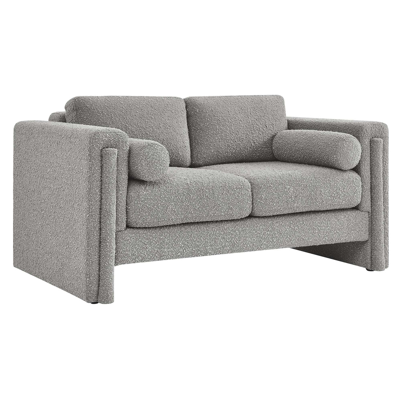 Tessaro Boucle Loveseat, Light Gray