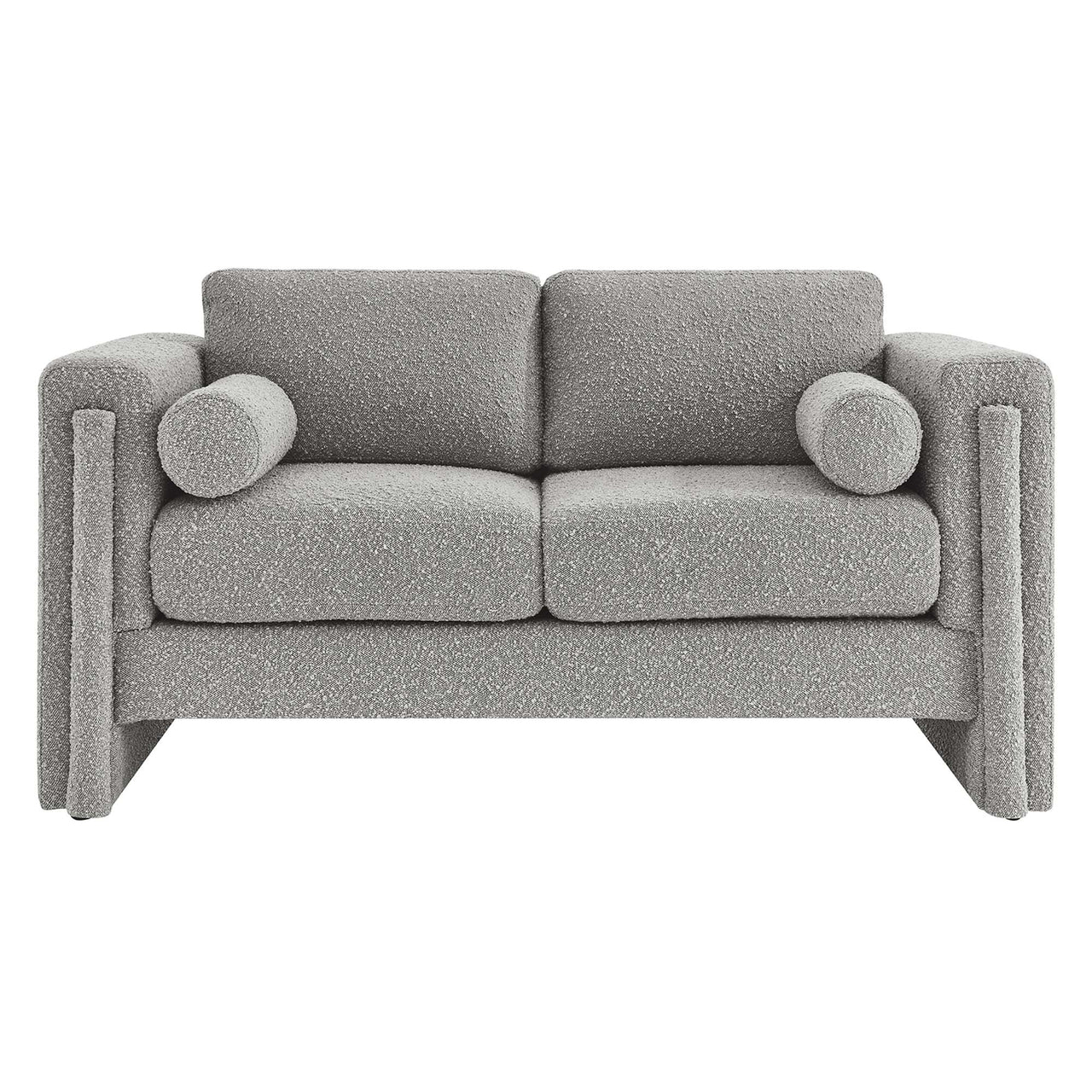 Tessaro Boucle Loveseat, Light Gray