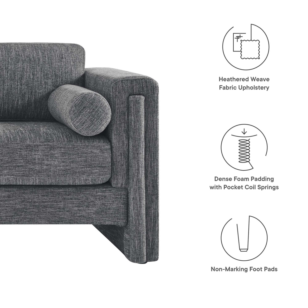 Tessaro Fabric Sofa, Gray