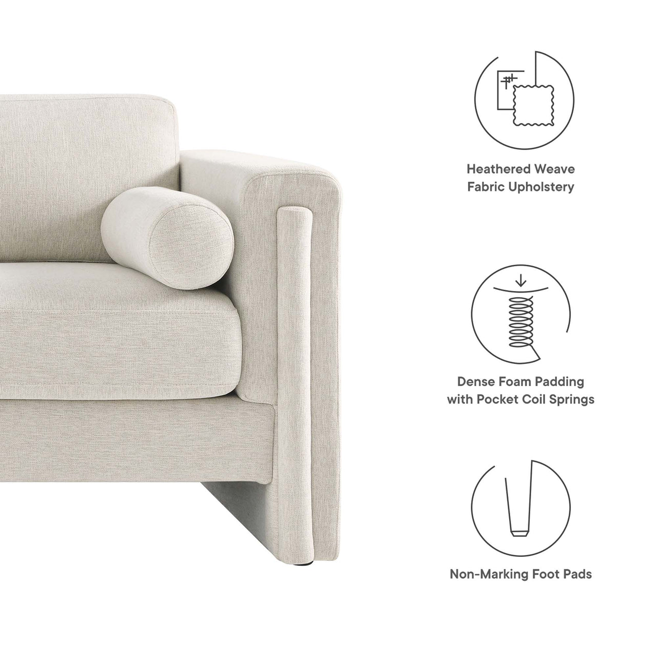 Tessaro Fabric Sofa, Ivory