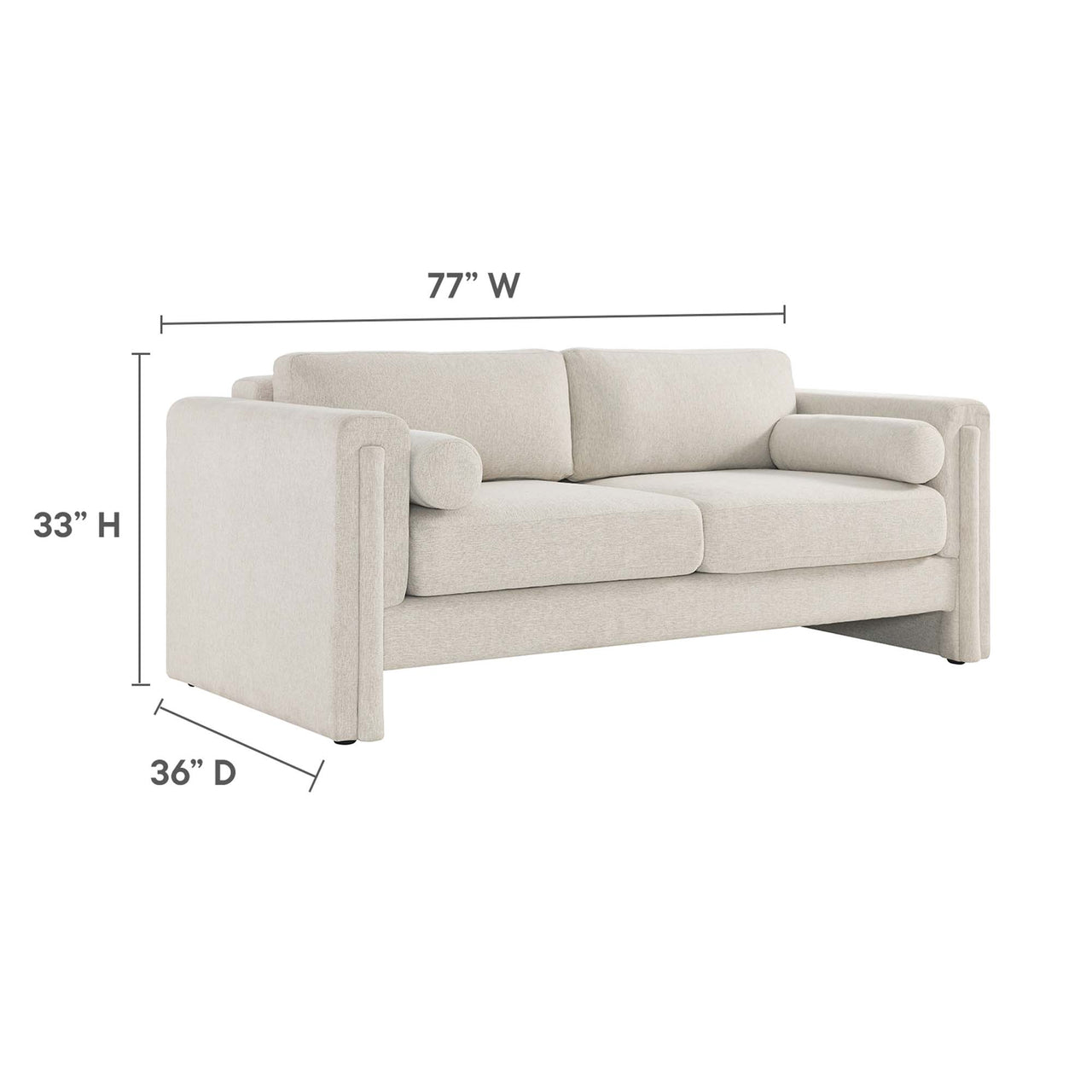 Tessaro Fabric Sofa, Ivory
