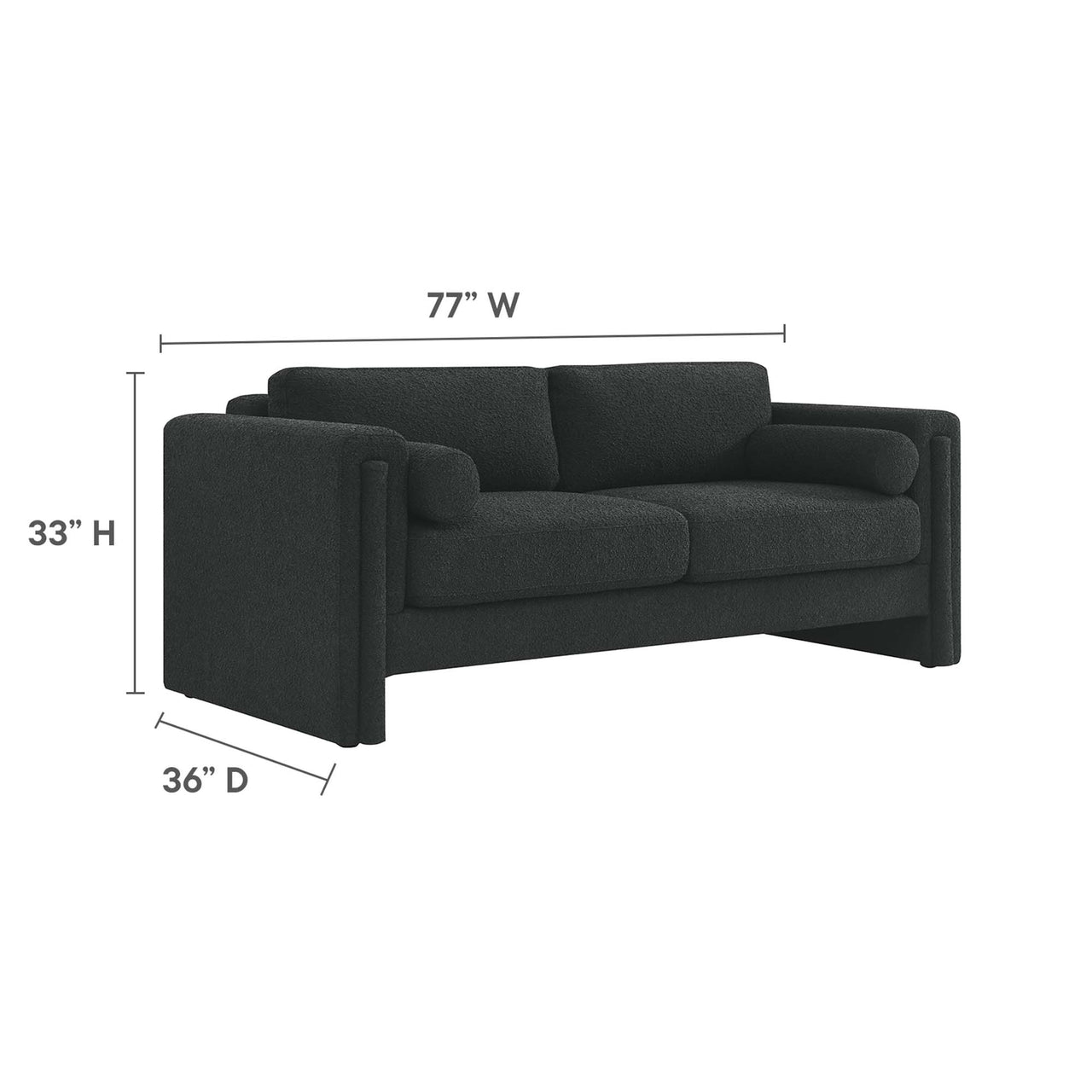 Tessaro Boucle Sofa, Black